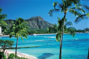 Waikiki beach and Diamond Head