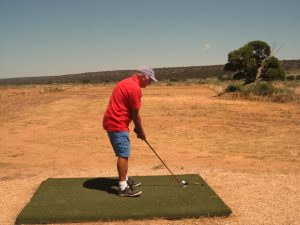 Sam Lawson at Watering Hole - Nullarbor Links Photos