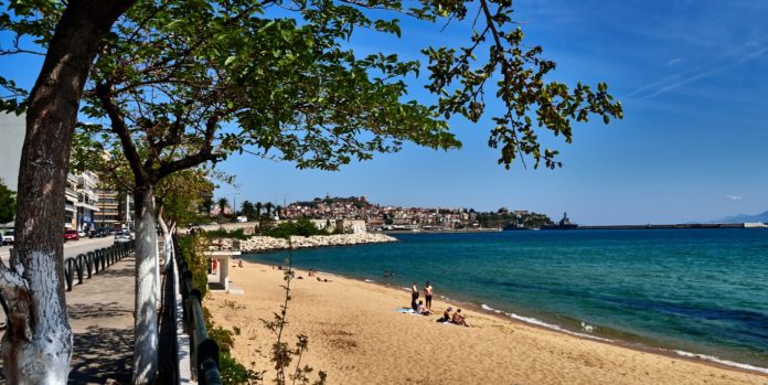 Kavala, view of the beach along Chrisostomou Smirnis Boulevard